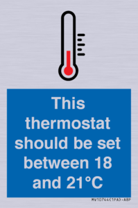 This thermostat should be set between 18 and 21°C